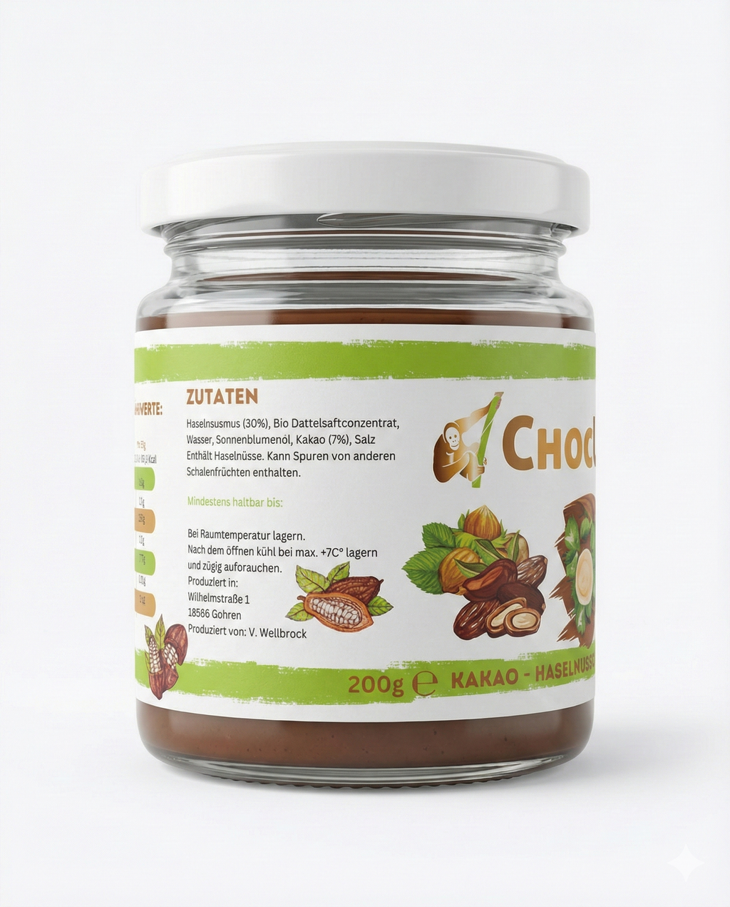 ChocUp Kakao-Haselnusscreme 200g